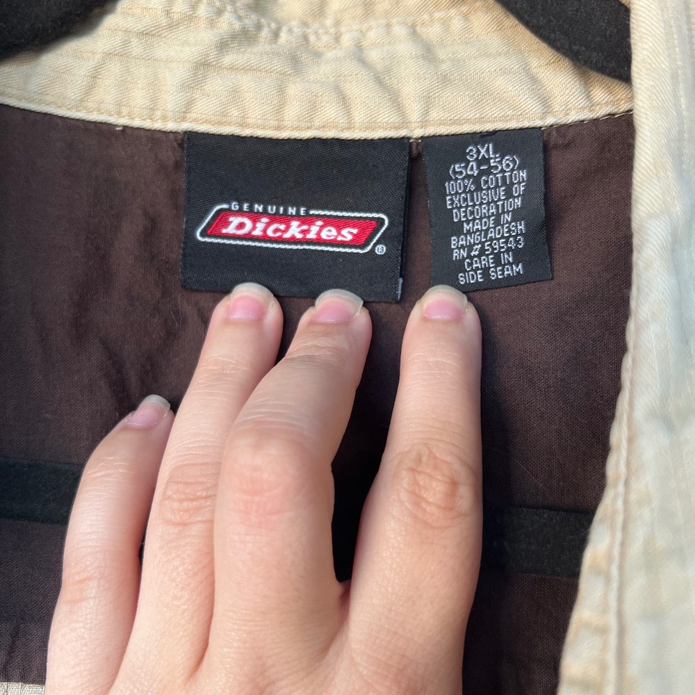 Genuine Dickies Mens Short Sleeve 3X Shirt Tan - Picture 2 of 6